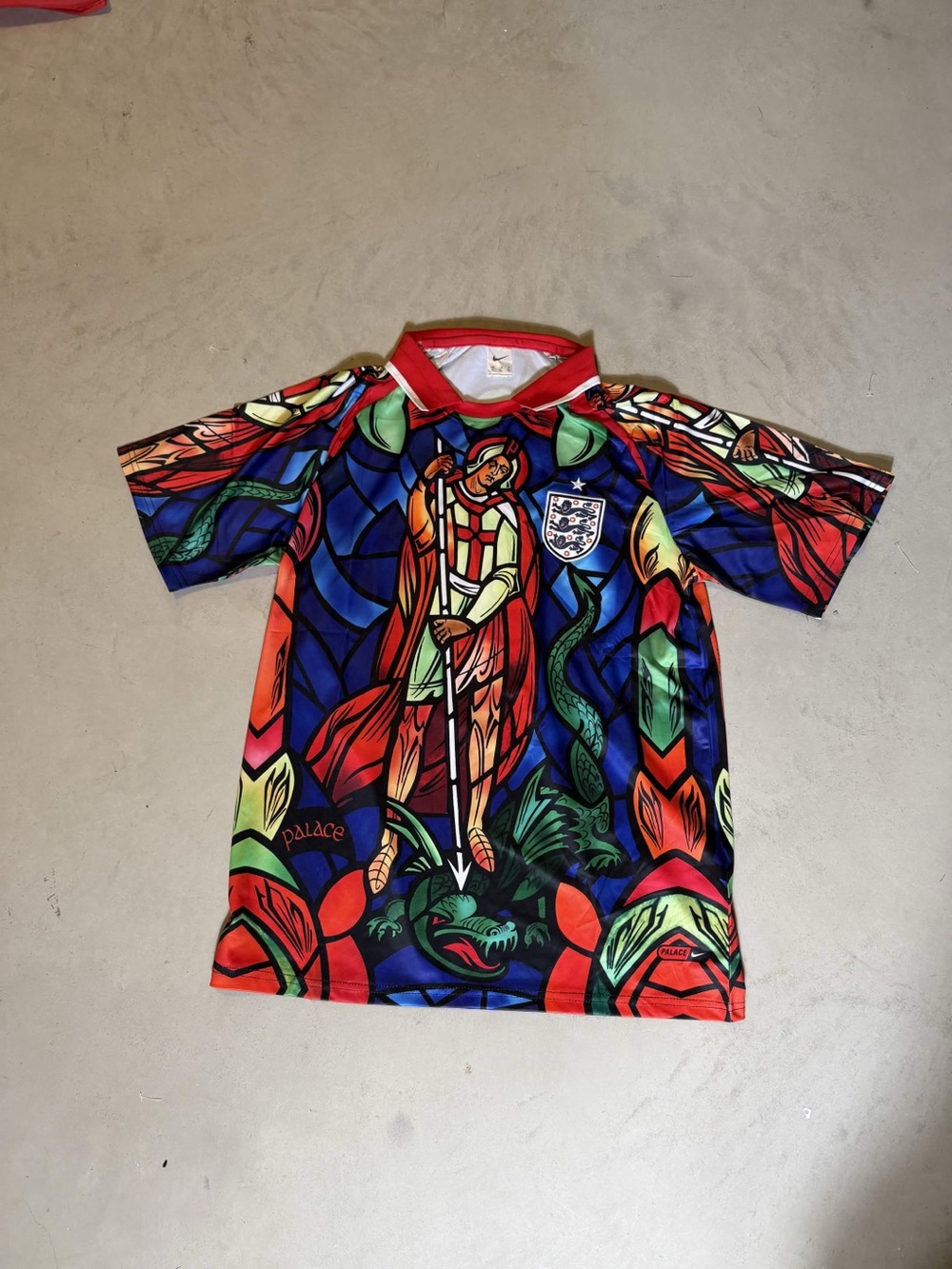 Palace x Nike England Dri-Fit Football Jersey Bright Crimson